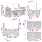 Gartensofa-set 7 pcs Grau und Dunkelgrau Poly-Rattan