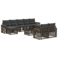 Gartensofa-set 10 pcs Grau und Dunkelgrau Poly-Rattan