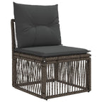 Gartensofa-set 10 pcs Grau und Dunkelgrau Poly-Rattan
