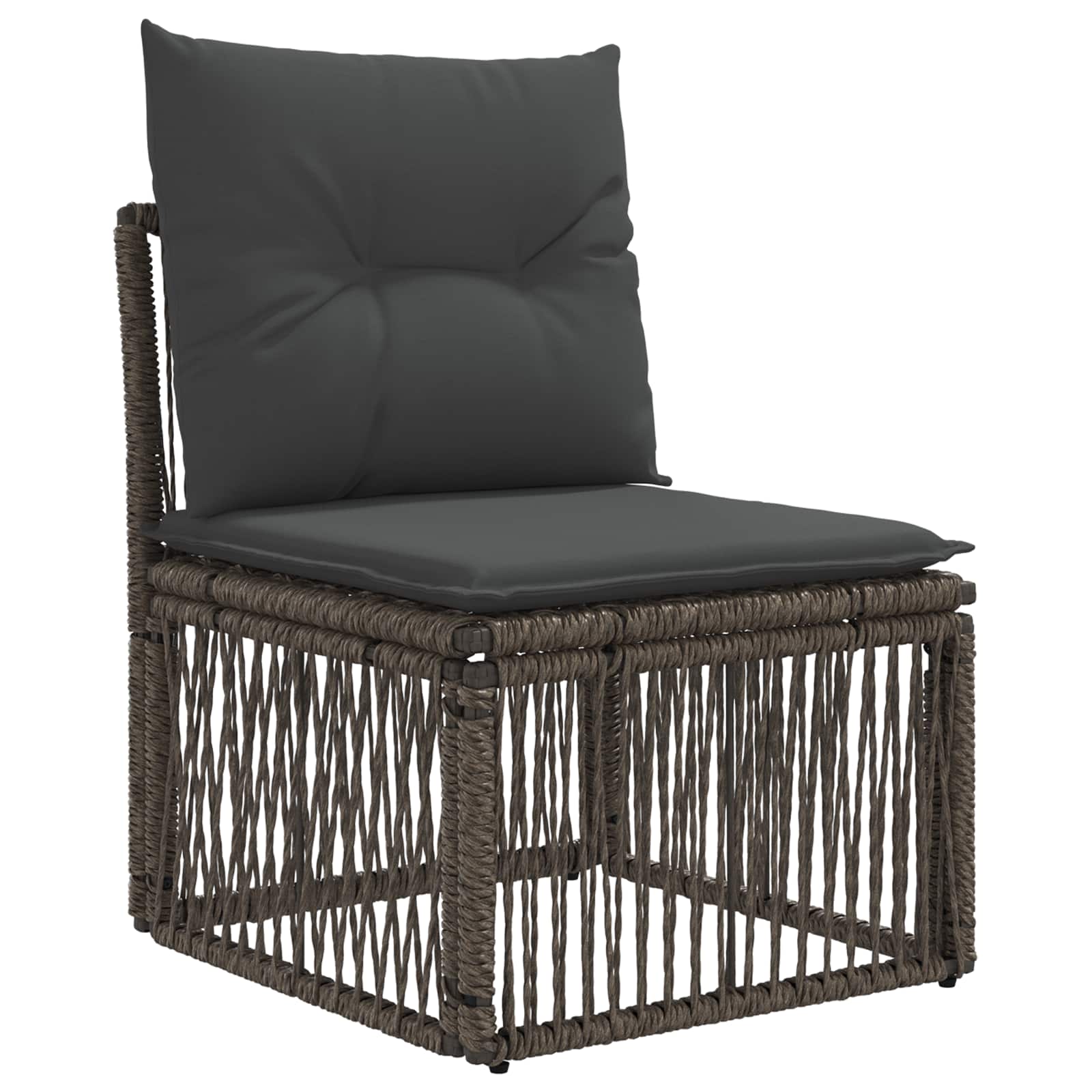 Gartensofa-set 10 pcs Grau und Dunkelgrau Poly-Rattan