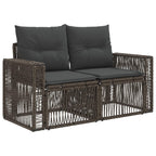 Gartensofa-set 10 pcs Grau und Dunkelgrau Poly-Rattan