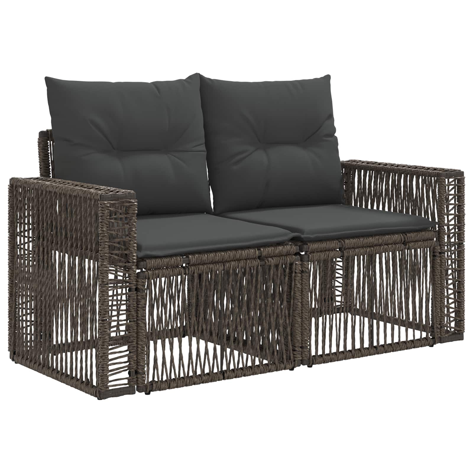 Gartensofa-set 10 pcs Grau und Dunkelgrau Poly-Rattan