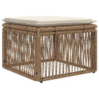 Gartensofa-set 10 pcs Beige und Cremeweiß Poly-Rattan