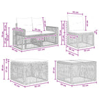 Gartensofa-set 10 pcs Beige und Cremeweiß Poly-Rattan