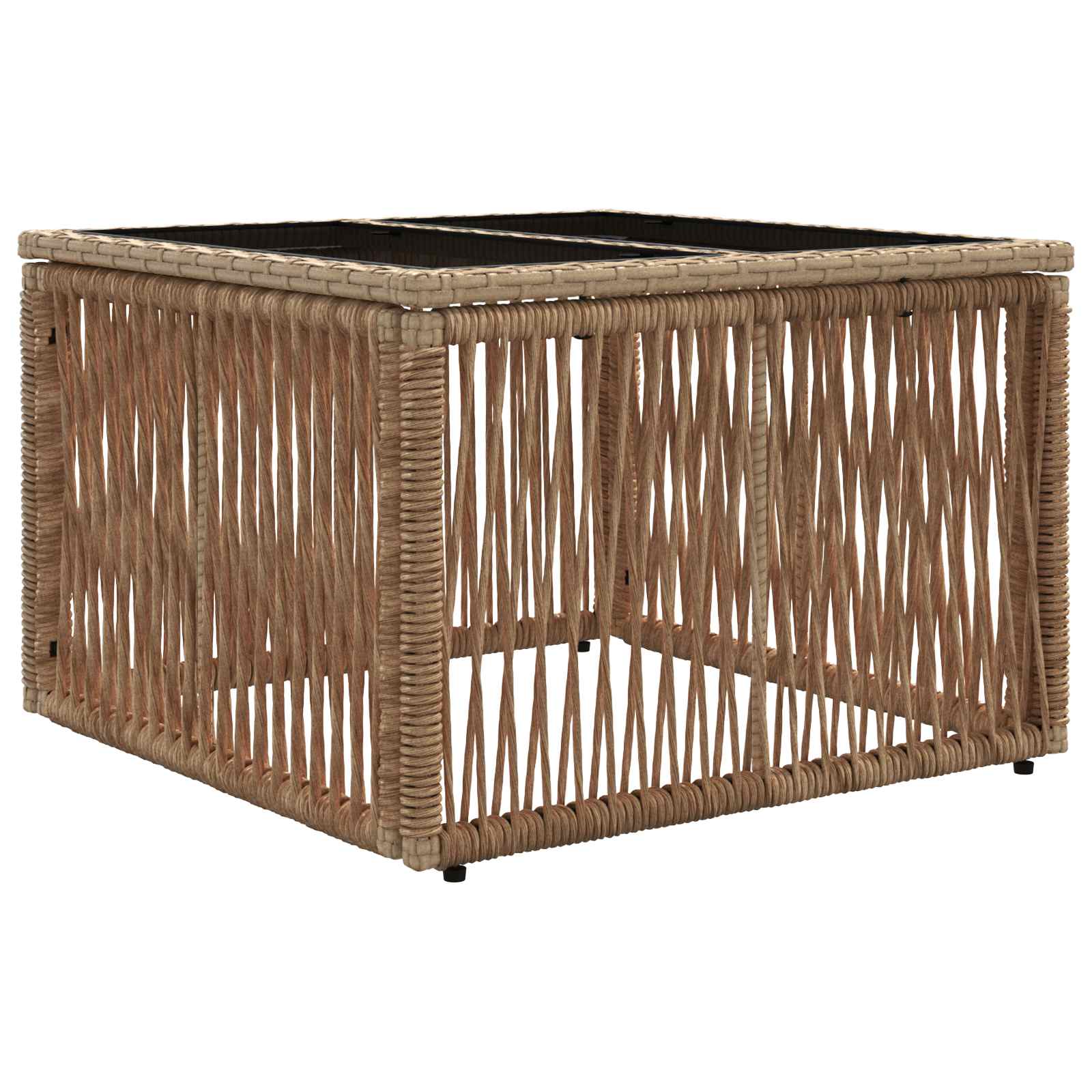 Gartensofa-set 11 pcs Beige und Cremeweiß Poly-Rattan