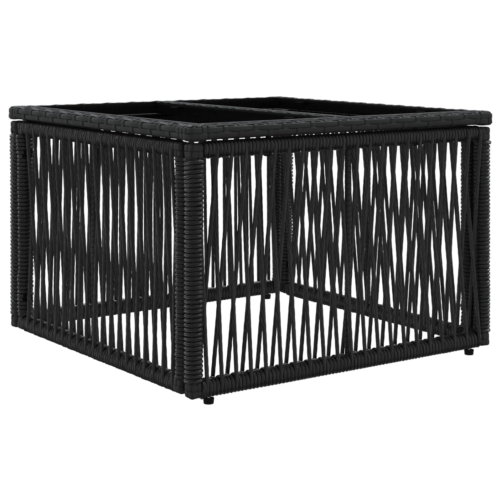Gartensofa-set 12 pcs Schwarz und Cremeweiß Poly-Rattan