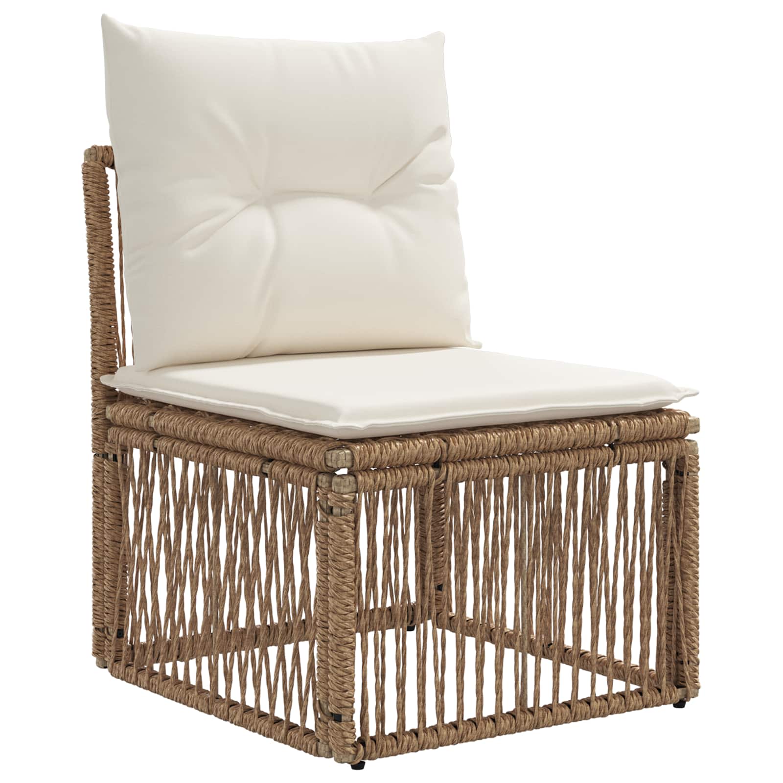Gartensofa-set 12 pcs Beige und Cremeweiß Poly-Rattan