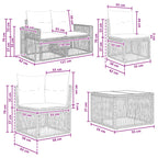 Gartensofa-set 12 pcs Beige und Cremeweiß Poly-Rattan