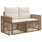 Gartensofa-set 14 pcs Beige und Cremeweiß Poly-Rattan