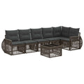 Gartensofa-set 7 pcs Grau und Dunkelgrau Poly-Rattan