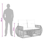 Gartensofa-set 7 pcs Grau und Dunkelgrau Poly-Rattan