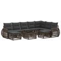 Gartensofa-set 10 pcs Grau Poly-Rattan