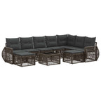 Gartensofa-set 10 pcs Grau Poly-Rattan