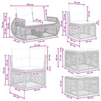 Gartensofa-set 10 pcs Grau Poly-Rattan