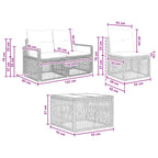 Gartensofa-set 4 pcs Beige Poly-Rattan