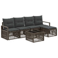 Gartensofa-set 6 pcs Grau Poly-Rattan
