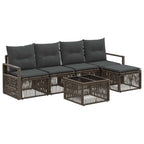 Gartensofa-set 6 pcs Grau Poly-Rattan