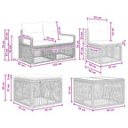 Gartensofa-set 6 pcs Grau Poly-Rattan