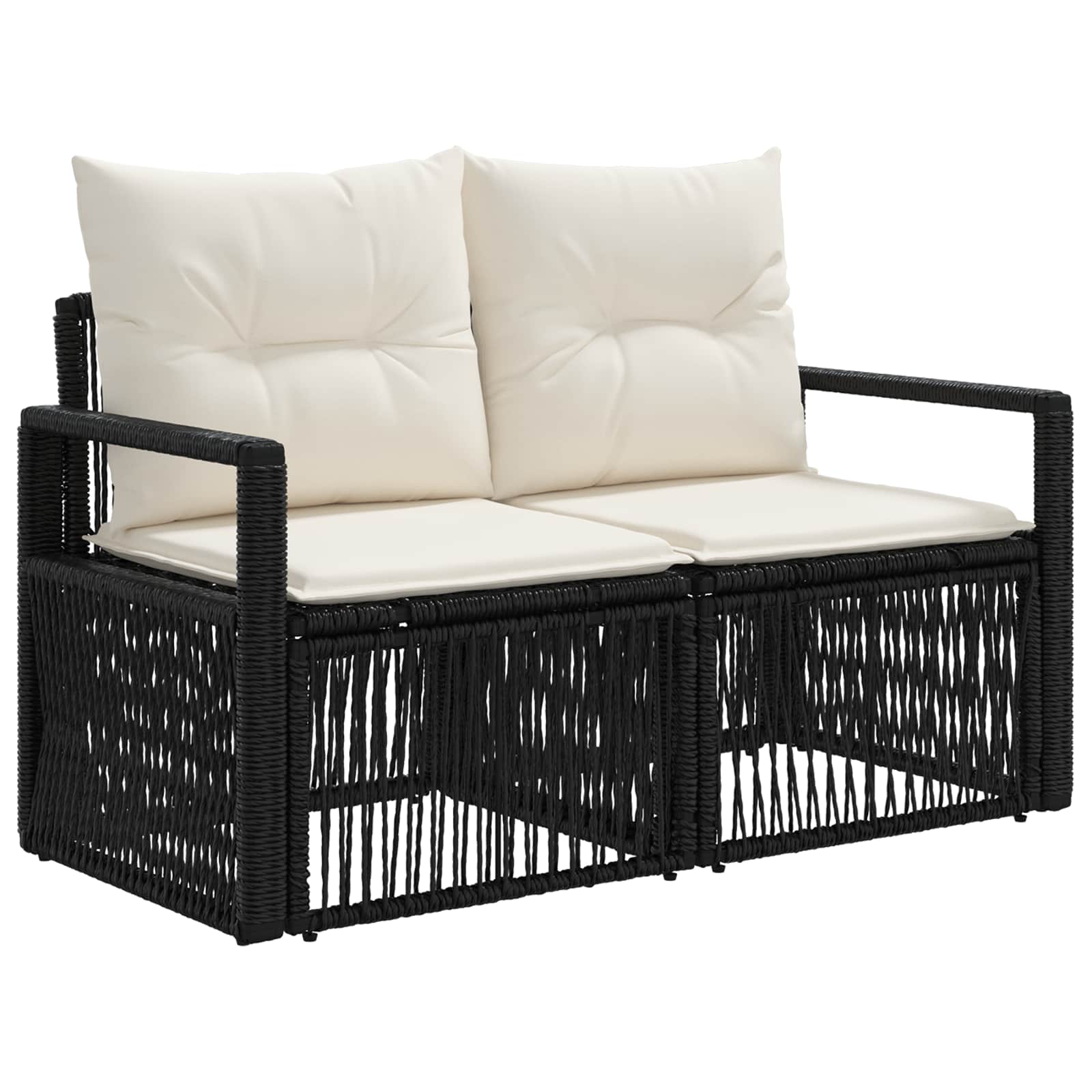 Gartensofa-set 5 pcs Schwarz Poly-Rattan