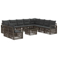 Gartensofa-set 11 pcs Grau Poly-Rattan