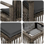 Gartensofa-set 7 pcs Grau Poly-Rattan