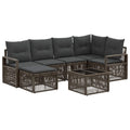 Gartensofa-set 7 pcs Grau Poly-Rattan