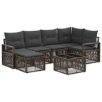 Gartensofa-set 7 pcs Grau Poly-Rattan