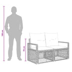 Gartensofa-set 7 pcs Grau Poly-Rattan