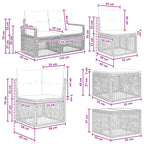 Gartensofa-set 7 pcs Grau Poly-Rattan