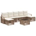 Gartensofa-set 8 pcs Beige Poly-Rattan