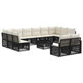 Gartensofa-set 13 pcs Schwarz Poly-Rattan