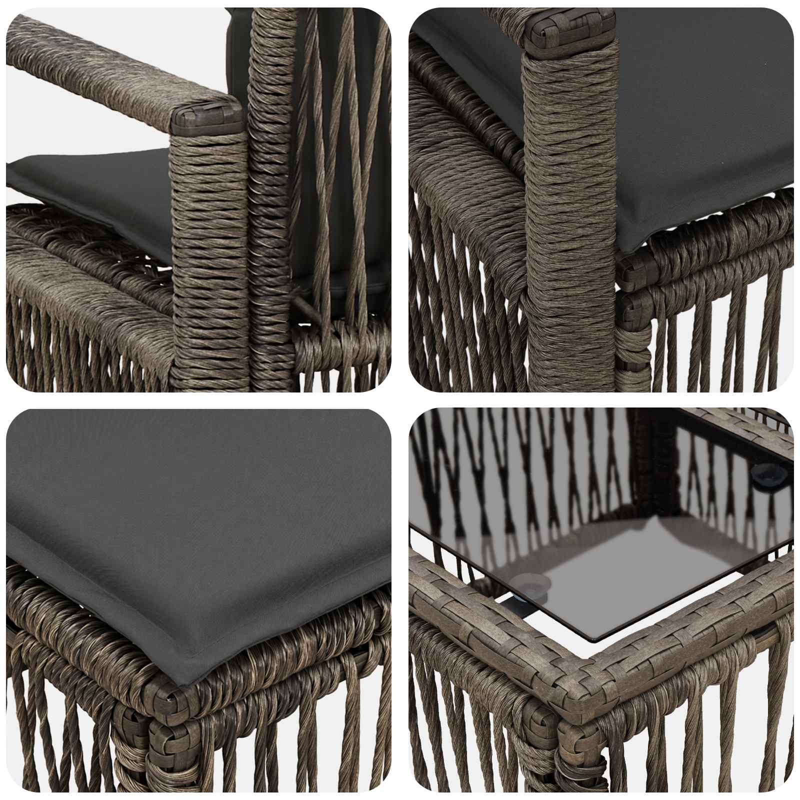 Gartensofa-set 14 pcs Grau Poly-Rattan