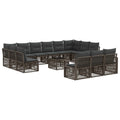 Gartensofa-set 14 pcs Grau Poly-Rattan