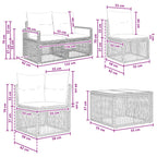 Gartensofa-set 14 pcs Grau Poly-Rattan