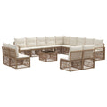 Gartensofa-set 14 pcs Beige Poly-Rattan