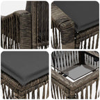 Gartensofa-set 5 pcs Grau Poly-Rattan