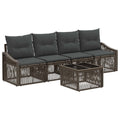 Gartensofa-set 5 pcs Grau Poly-Rattan