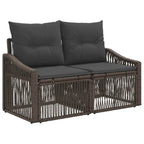 Gartensofa-set 5 pcs Grau Poly-Rattan