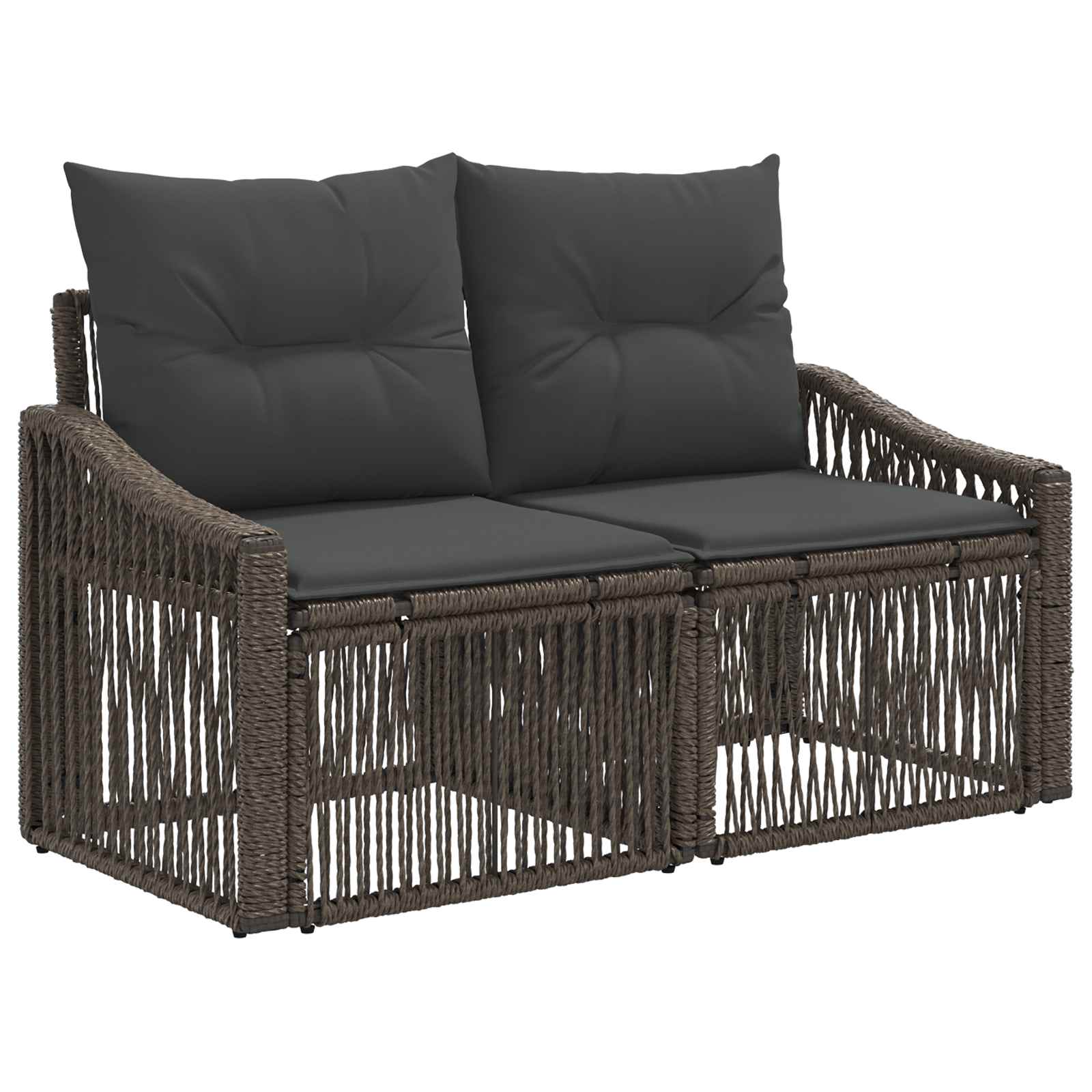 Gartensofa-set 5 pcs Grau Poly-Rattan