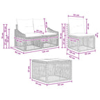 Gartensofa-set 5 pcs Grau Poly-Rattan
