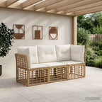 Outdoor-Sofagarnitur Natur Polyester