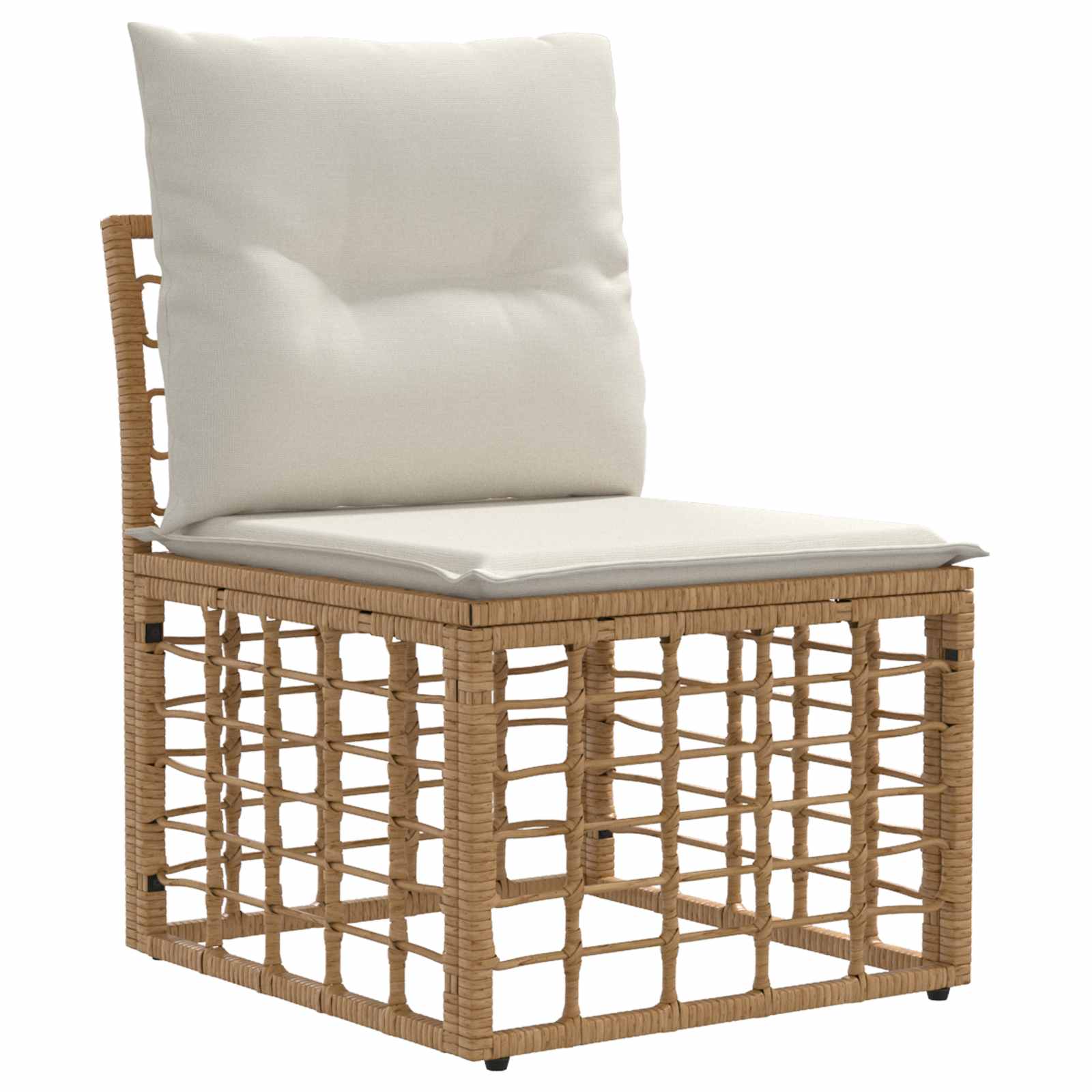 Outdoor-Sofagarnitur 5 pcs Natürlich und Cremweiß Polyester