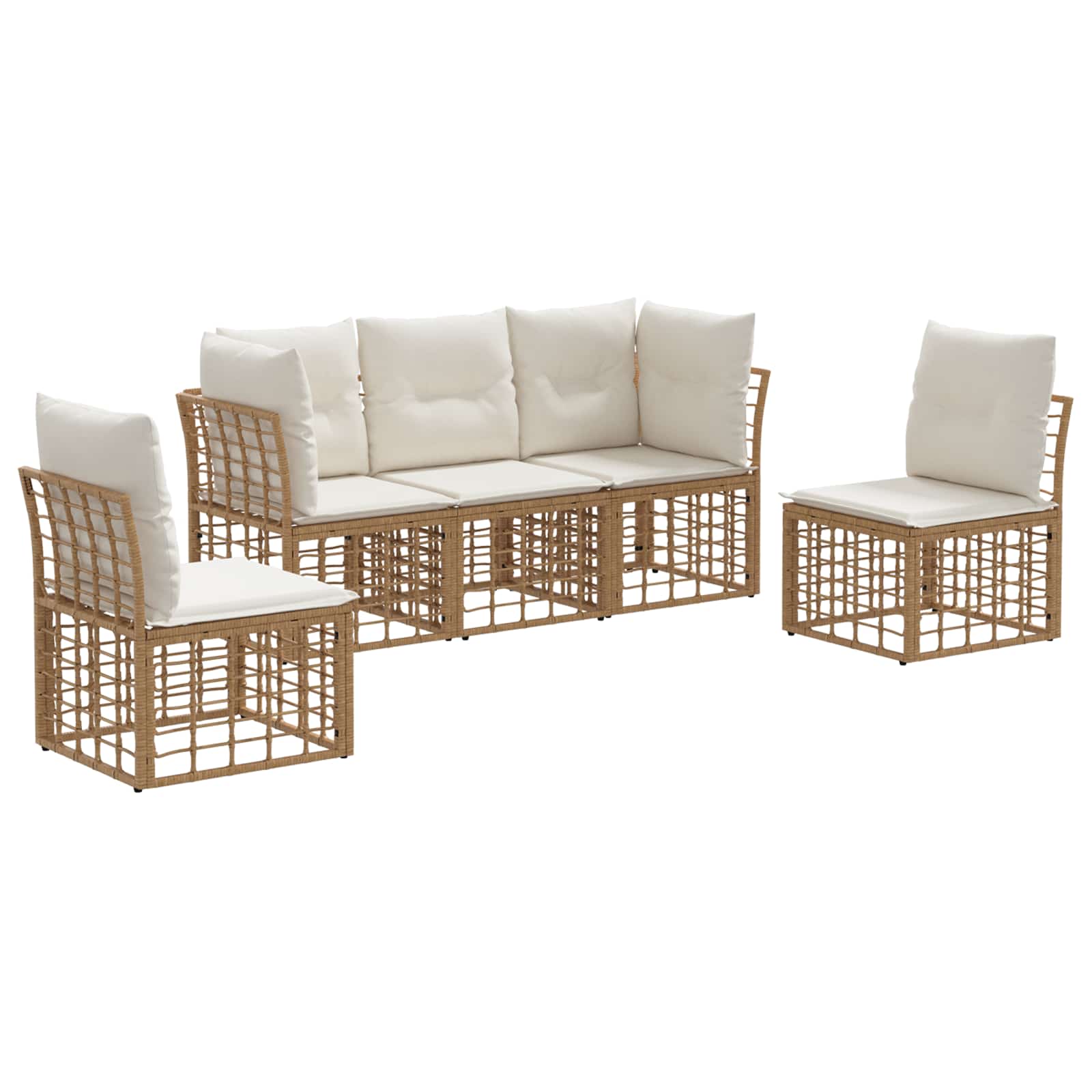 Outdoor-Sofagarnitur Natur Polyester