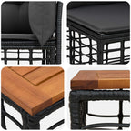 Outdoor-Sofagarnitur 6 pcs Schwarz und Dunkelgrau Polyester