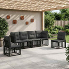 Outdoor-Sofagarnitur Schwarz Polyester