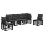 Outdoor-Sofagarnitur Schwarz Polyester