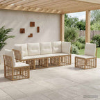 Outdoor-Sofagarnitur Natur Polyester