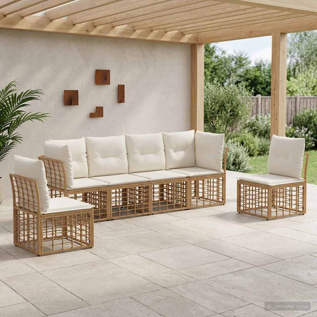 Outdoor-Sofagarnitur Natur Polyester
