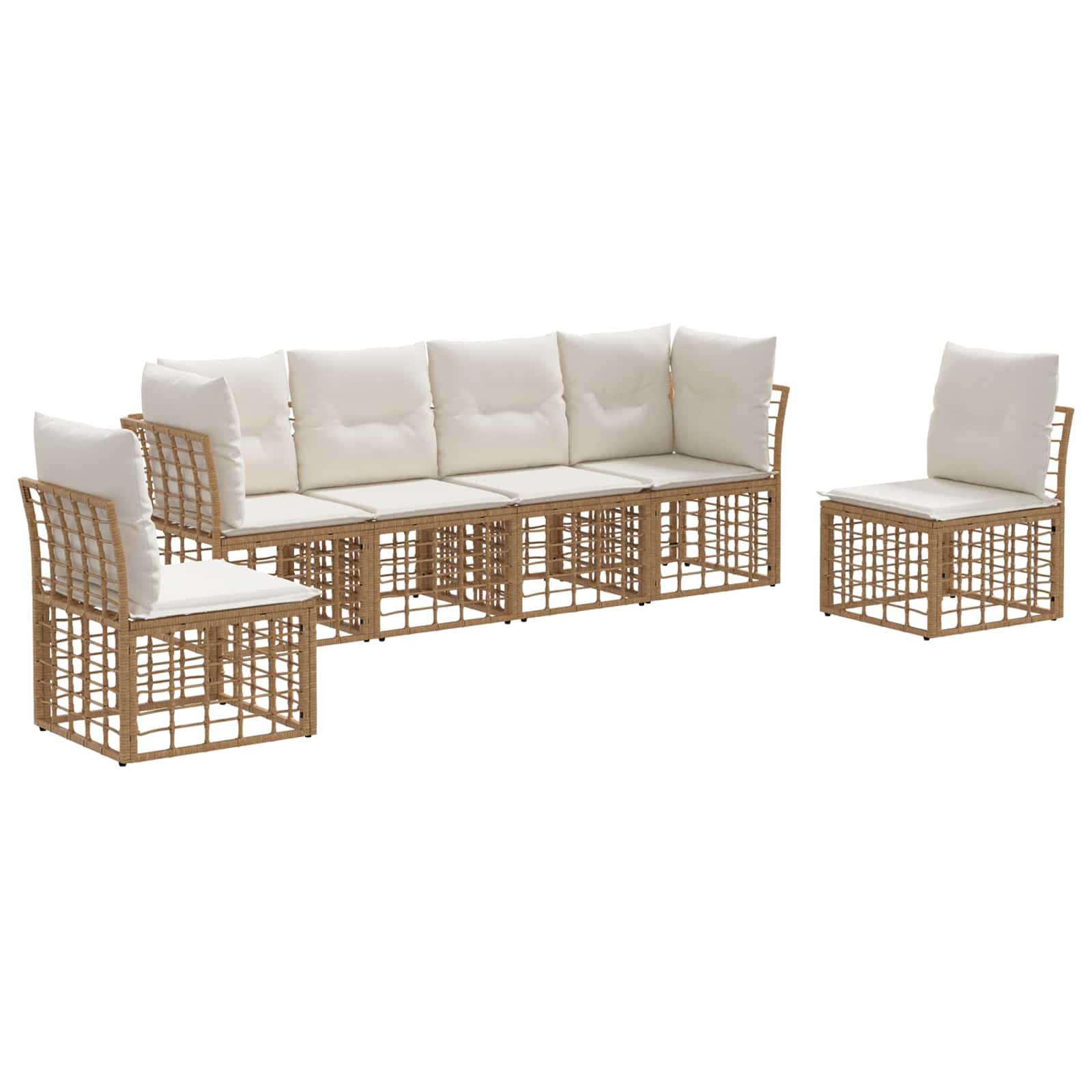Outdoor-Sofagarnitur Natur Polyester