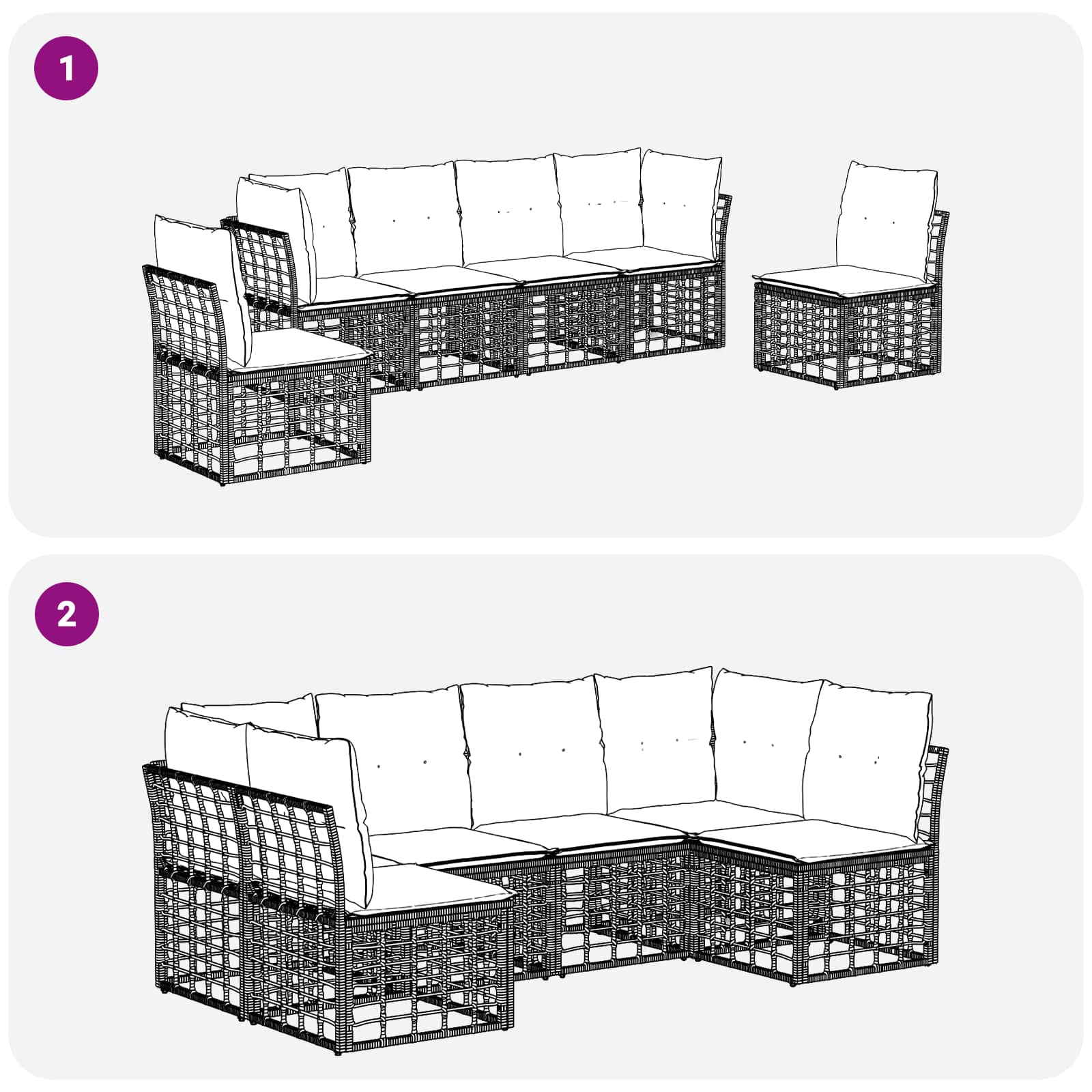 Outdoor-Sofagarnitur Natur Polyester
